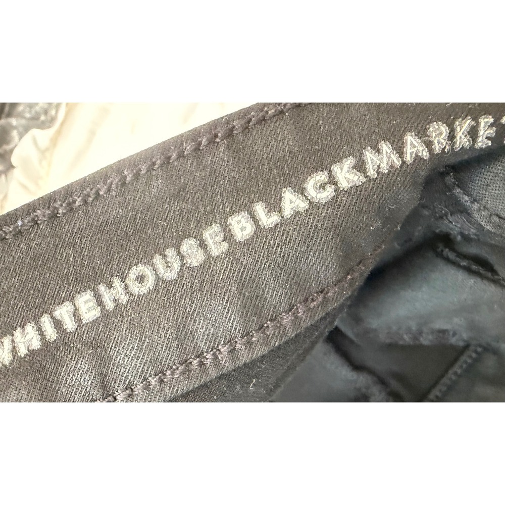 White House Black Market The Skinny Black Utility Zipper Pocket Pants Size 2 - Picture 7 of 7